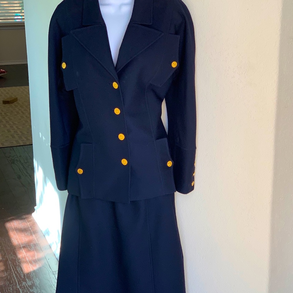 Vintage Chanel Boutique Navy Skirt Suit